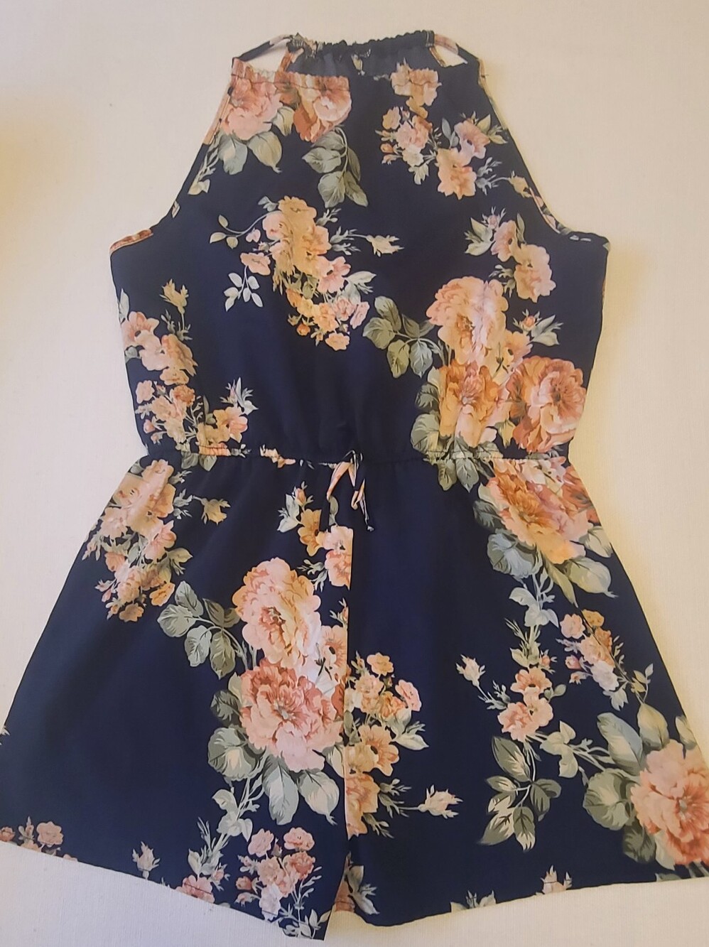 SHEIN Navy Floral Romprt